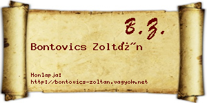 Bontovics Zoltán névjegykártya